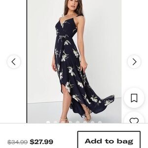 Elegant Navy Floral Maxi Dress